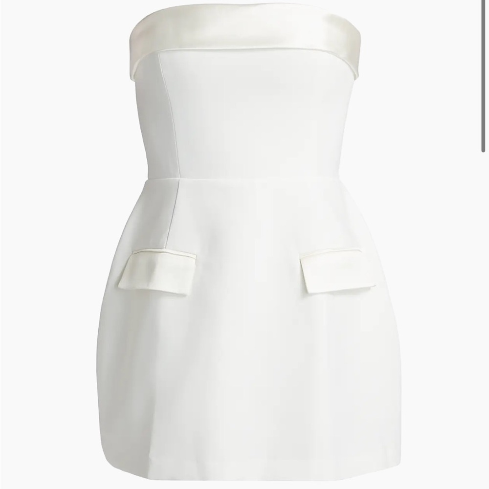 Amanda Uprichard Lucienne Satin Fit & Flare Romper